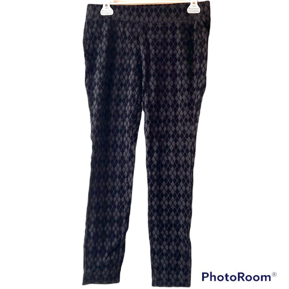One 5 ONE Black Diamond Patterned Leggings Size Small
